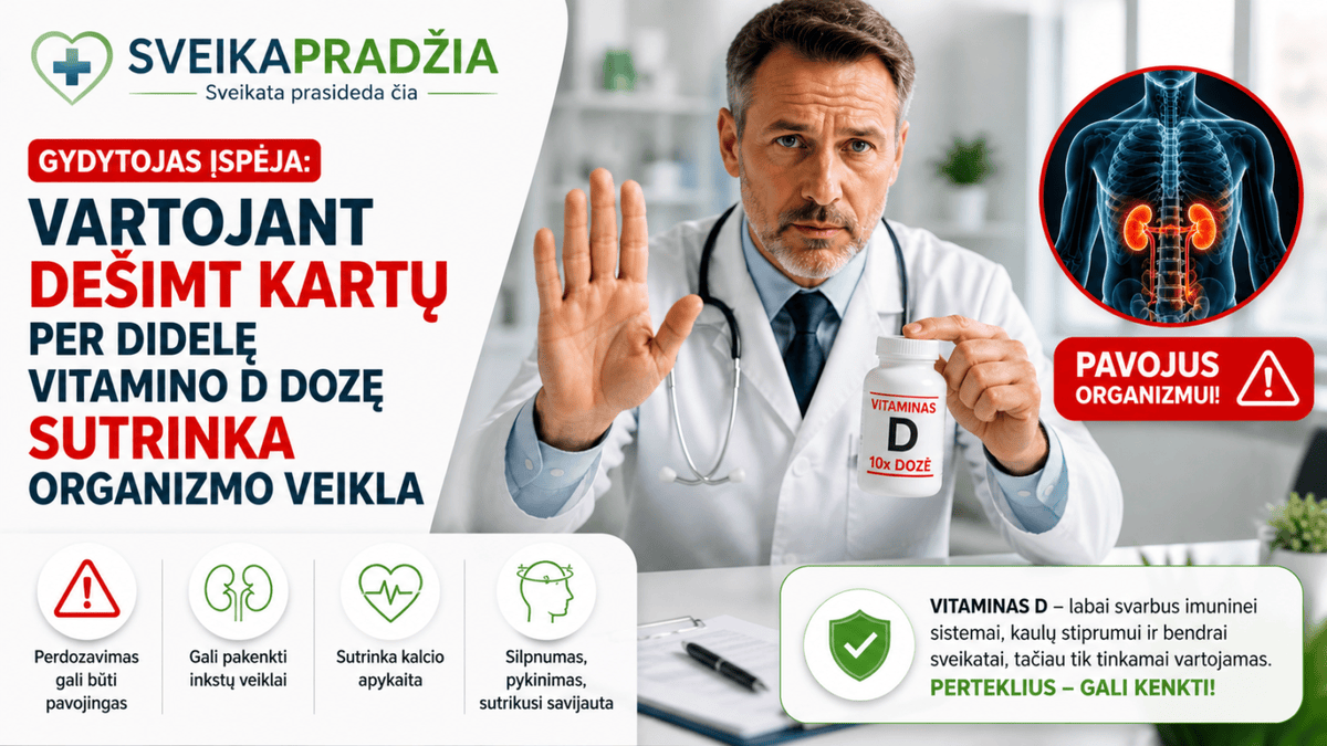 gydytojas ispeja vartojant desimt kartu per didele vitamino d doze sutrinka organizmo veikla