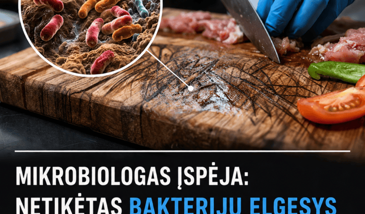 mikrobiologas ispeja netiketas bakteriju elgesys ant pjaustymo lenteliu sukelia pavoju maisto saugai