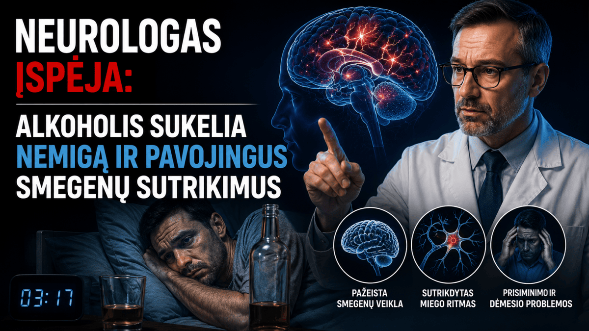 Neurologas įspėja: bandymas malšinti stresą alkoholiu sukelia nemigą ir pavojingus smegenų veiklos sutrikimus 1 neurologas ispeja bandymas malsinti stresa alkoholiu sukelia nemiga ir pavojingus smegenu veiklos sutrikimus